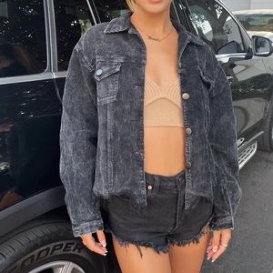 POL Black Distressed Corduroy Jacket - from Isabelle’s Cabinet